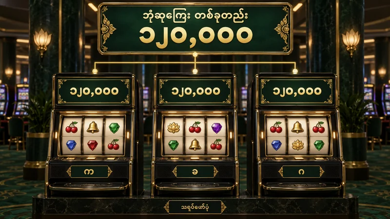 စလော့စက်သုံးလုံးမှ မျက်နှာပြင်များသည် ဘုံဂျက်ပေါ့ဆုကြေးတစ်ခုကို ပြသနေသည့် သရုပ်ဖော်ပုံ